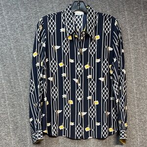 STARINGTON Navy and Yellow Nautical Patterned Women's Blouse